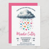 かわいい雨雲とドロップベビー散布 招待状 (正面/裏面)