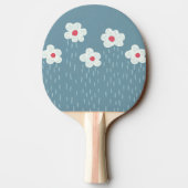 かわいい雨雲の雨の天候の花 卓球ラケット (裏面)