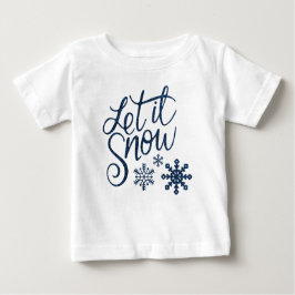 かわいい雪が降り、青い雪片 ベビーTシャツ