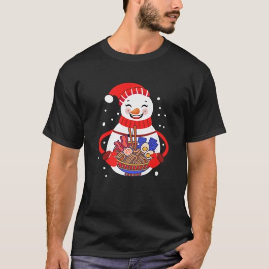 かわいい雪だるまおもしろい Tシャツ (正面)