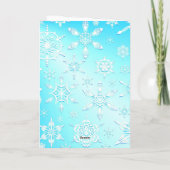 かわいい雪だるまおよび水晶雪片のクリスマスカード シーズンカード (裏面)