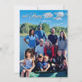 かわいい雪だるまお月さまを見上げる シーズンカード (裏面)