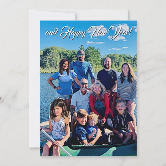 かわいい雪だるまお月さまを見上げる シーズンカード (裏面)