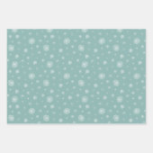 かわいい雪だるまがクリスマスに雪だるまをプレゼント ラッピングペーパーシート (正面3)
