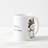 かわいい雪だるまがトップハットを着て コーヒーマグカップ (正面右)