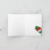 かわいい雪だるまが天使を雪に サンキューカード (内部)