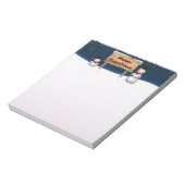 かわいい雪だるまが楽しいクリスマスを祈る ノートパッド (回転)