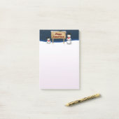 かわいい雪だるまが、クリスマスを楽しく過ごしてねと願ってるよ ポストイット (デスク上)