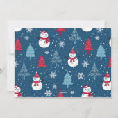 かわいい雪だるまとクリスマスツリーの写真 シーズンカード (裏面)