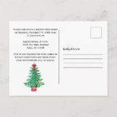 かわいい雪だるまとクリスマスツリーオープンハウス ポストカード (裏面)