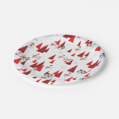 かわいい雪だるまとクリスマスツリー ペーパープレート (アングル)