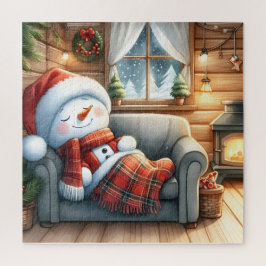 かわいい雪だるまと友人 ジグソーパズル