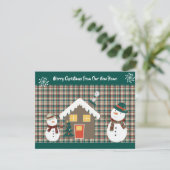 かわいい雪だるまと居心地の良いホームホリデームービング 案内状 (スタンド正面)