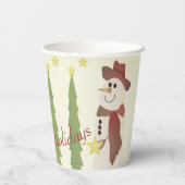 かわいい雪だるまと星 紙コップ (裏面)