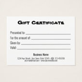 かわいい雪だるまと木製ギフトカードの看板 (裏面)