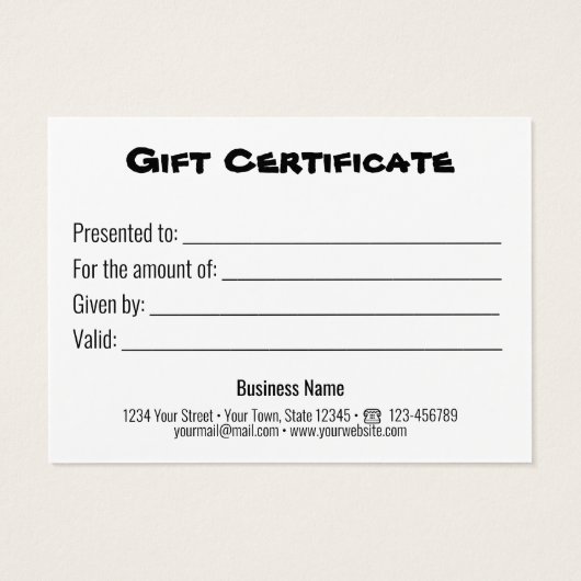 かわいい雪だるまと木製ギフトカードの看板 (裏面)