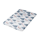 かわいい雪だるまと雪の木々メリークリスマス バスマット (アングル)