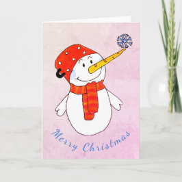 かわいい雪だるまと雪の結晶の子供たちのクリスマス シーズンカード