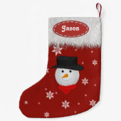 かわいい雪だるまと雪片 – クリスマスストッキング (裏面)