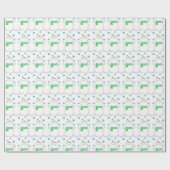 かわいい雪だるまと雪片 ラッピングペーパー (フラット)