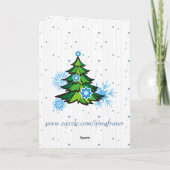 かわいい雪だるまと2つの小さなネズミカード シーズンカード (裏面)