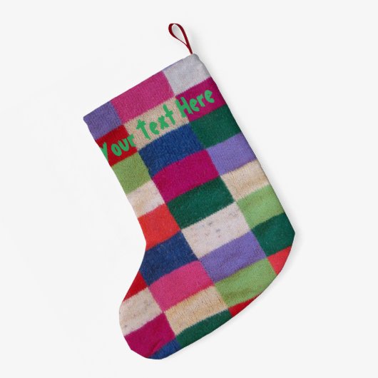 かわいい雪だるまのおもしろいの多彩なパッチワークの生地 スモールクリスマスストッキング (裏面 (吊り時))