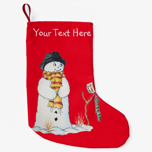 かわいい雪だるまのおもしろいの多彩なパッチワークの生地 スモールクリスマスストッキング (正面)