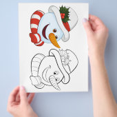 かわいい雪だるまのぬりえページ チラシ (手)