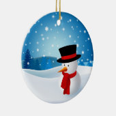かわいい雪だるまのオーナメント セラミックオーナメント (右)