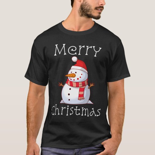 かわいい雪だるまのクリスマスのギフト Tシャツ (正面)