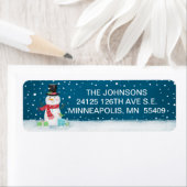 かわいい雪だるまのクリスマスの宛名ラベル ラベル (インサイチュ)