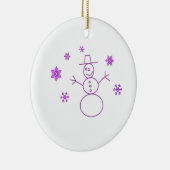 かわいい雪だるまのクリスマスオーナメント セラミックオーナメント (右)