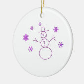 かわいい雪だるまのクリスマスオーナメント セラミックオーナメント (左)