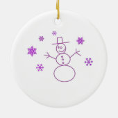 かわいい雪だるまのクリスマスオーナメント セラミックオーナメント (裏面)