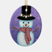 かわいい雪だるまのクリスマスオーナメント セラミックオーナメント (右)