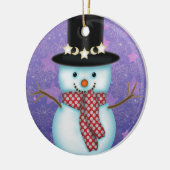 かわいい雪だるまのクリスマスオーナメント セラミックオーナメント (左)