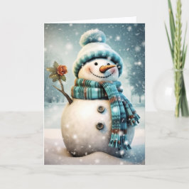 かわいい雪だるまのクリスマスカード シーズンカード