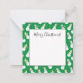 かわいい雪だるまのクリスマスカード 帽子をかぶった雪 ノートカード (正面)