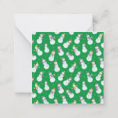 かわいい雪だるまのクリスマスカード 帽子をかぶった雪 ノートカード (裏面)