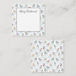 かわいい雪だるまのクリスマスカード 帽子をかぶった雪 ノートカード