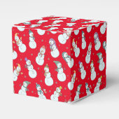 かわいい雪だるまのクリスマスグッズ - 帽子を被った雪だるま フェイバーボックス (正面サイド)