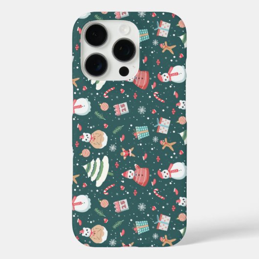 かわいい雪だるまのクリスマスパターン Case-Mate iPhoneケース (裏面)