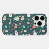 かわいい雪だるまのクリスマスパターン Case-Mate iPhoneケース (裏面 (横))