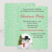 かわいい雪だるまのクリスマスパーティー招待状 招待状 (正面/裏面)