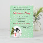 かわいい雪だるまのクリスマスパーティー招待状 招待状 (スタンド正面)