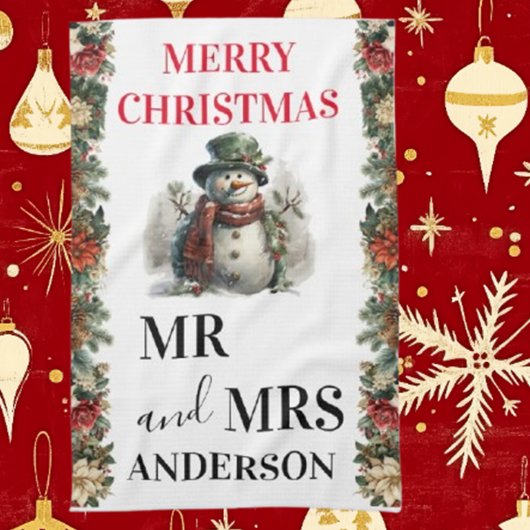 かわいい雪だるまのクリスマスプレゼント ペーパーナプキン キッチンタオル