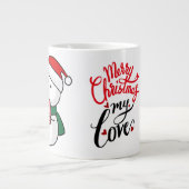 かわいい雪だるまのクリスマスマグカップ ジャンボコーヒーマグカップ (正面)