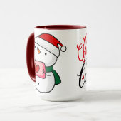 かわいい雪だるまのクリスマスマグカップ マグカップ (正面左)