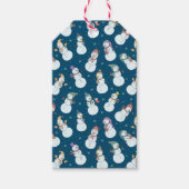 かわいい雪だるまのクリスマス帽子 ギフトタグ (正面)