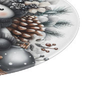 かわいい雪だるまのクリスマス カッティングボード (角)